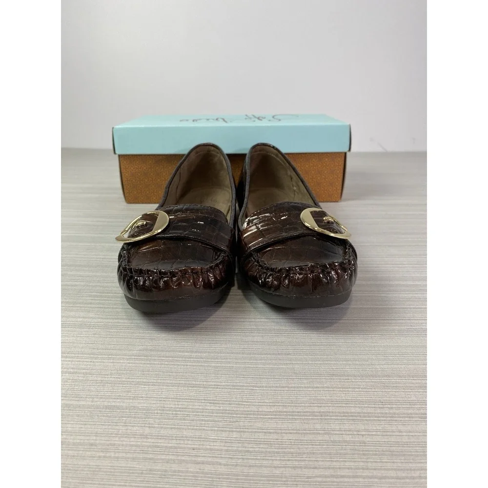 LifeStride‎ Women's Loafers Size 9.5 M Croc Print Equilla Brown